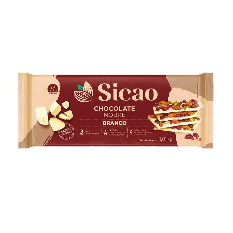 Barra de Chocolate Branco Nobre Sicao 1,01kg