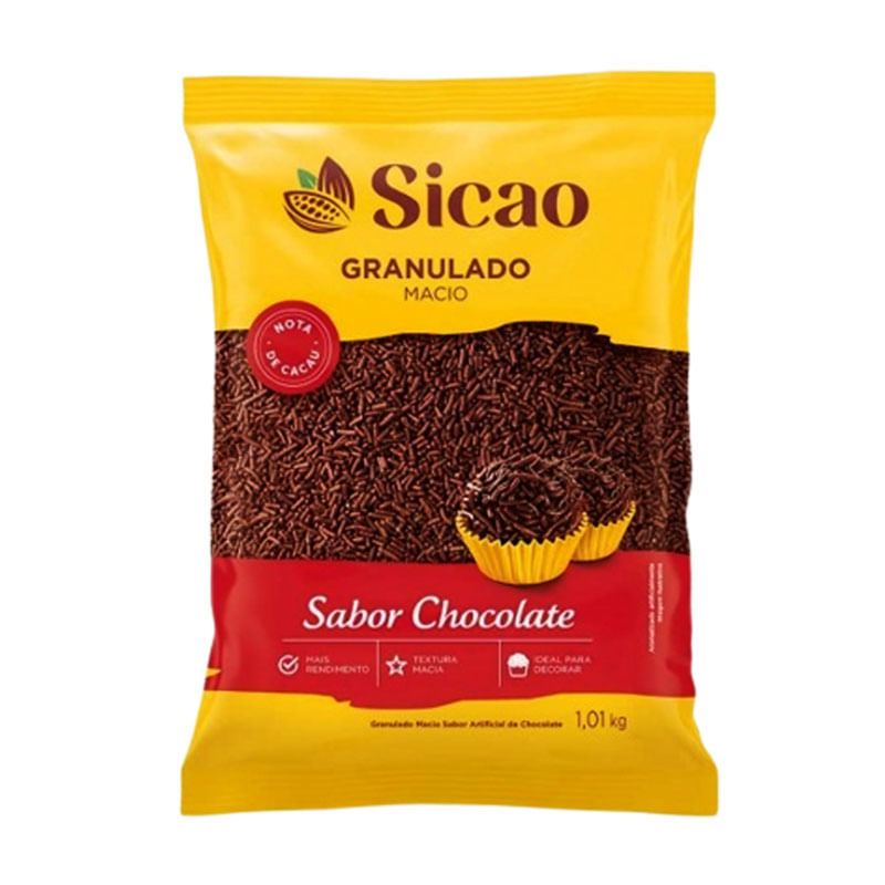 Granulado Macio Sabor Chocolate ao Leite Sicao 1,01kg