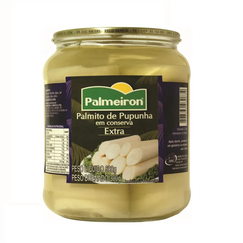 Palmito de Pupunha Palmeiron 300g Conserva Extra