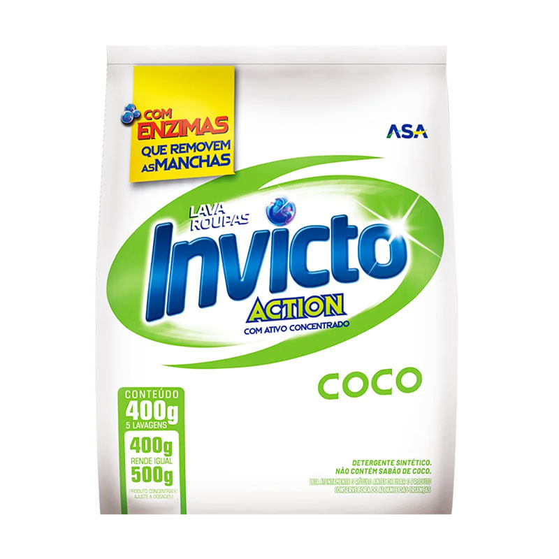 Sabão em Pó Invicto Action Coco 400g