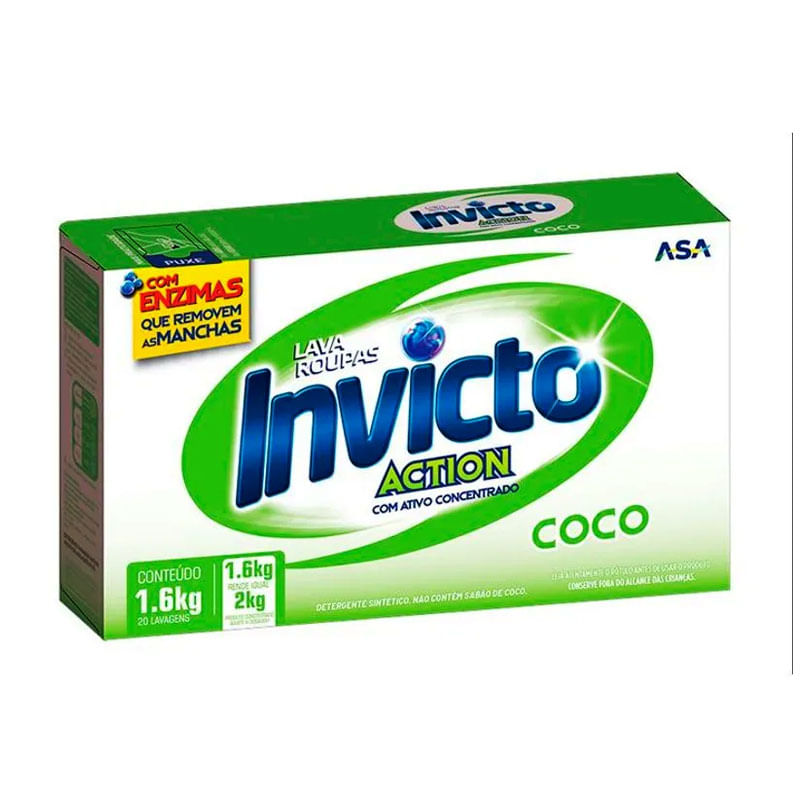 Sabão em Pó Invicto Action Coco 1,6kg