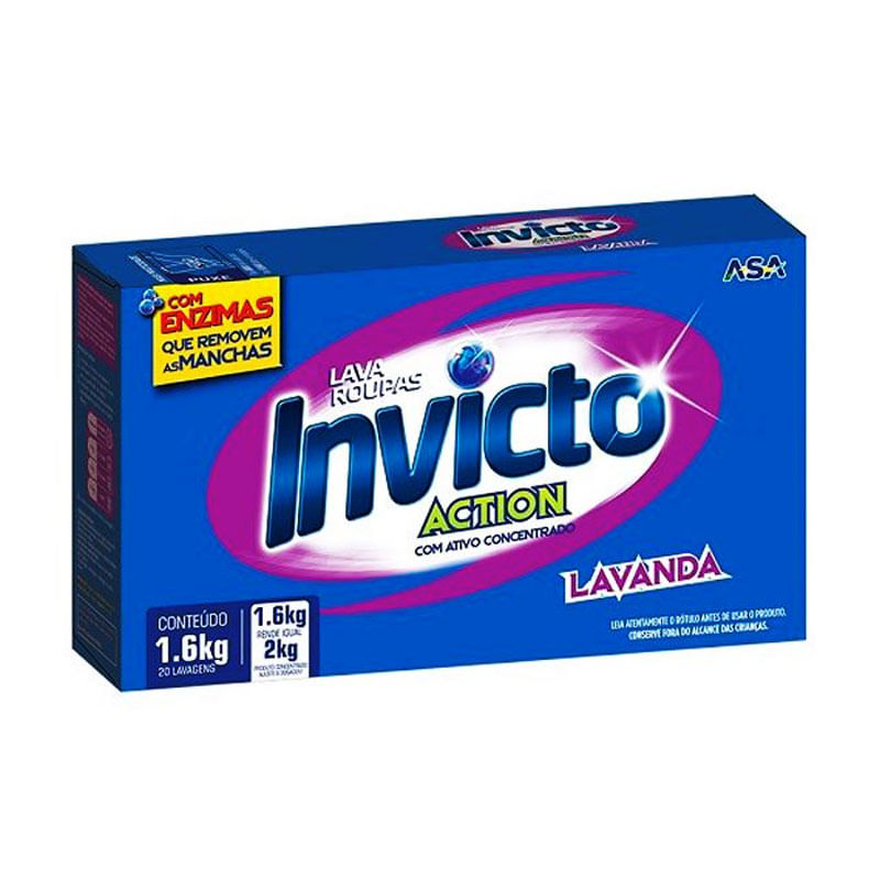 Sabão em Pó Invicto Action Lavanda 1,6kg