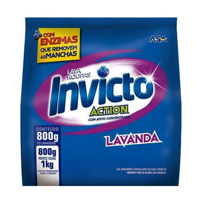 Sabão em Pó Invicto Action Lavanda 800g