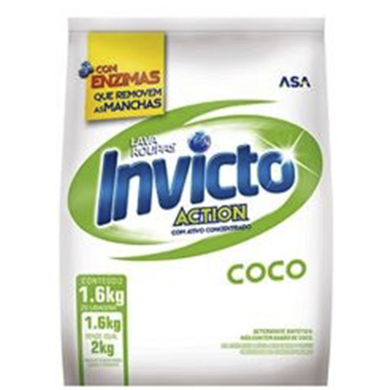 Sabão em Pó Invicto Action Coco 1,6kg