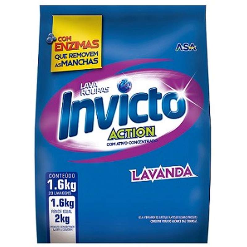 Sabão em Pó Invicto Action Lavanda 1,6kg