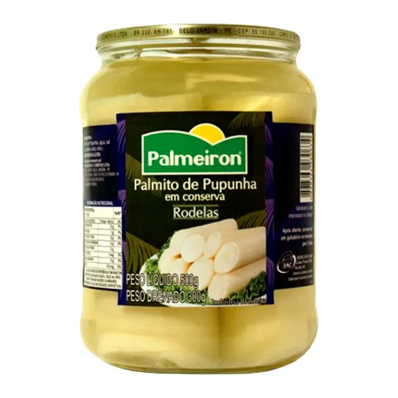 Palmito de Pupunha Palmeiron 300g Conserva Rodelas