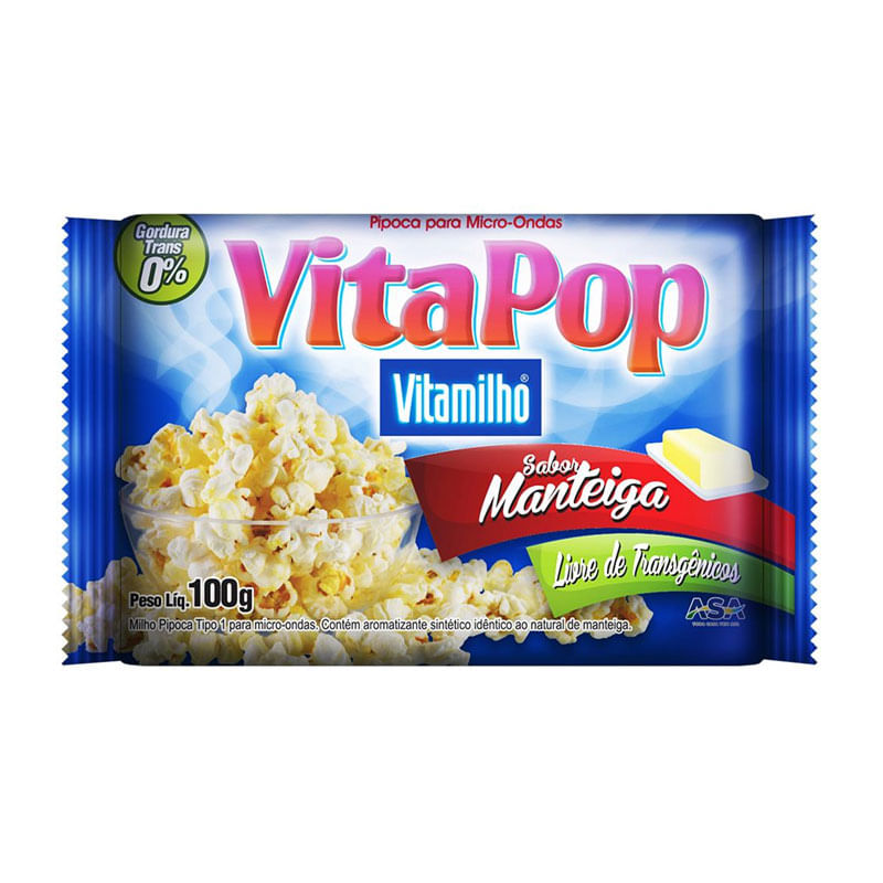 Pipoca Micro Vitamilho 100g Manteiga