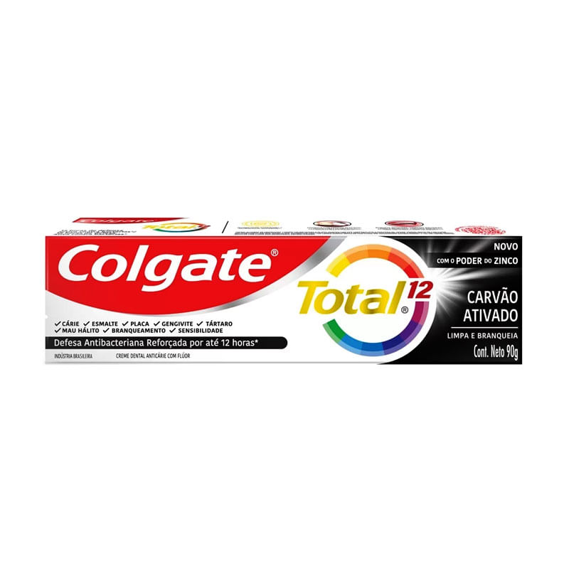 Creme Dental Colgate Total 12 Carvão Ativado 90g
