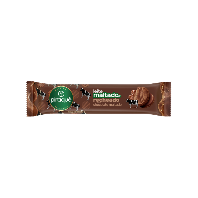 Biscoito Piraquê Leite Maltado com Chocolate Maltado 85g