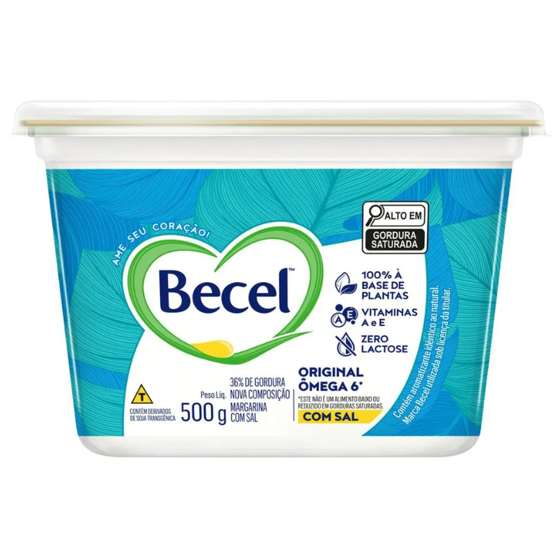 Creme Vegetal Becel 500g Sem Sal Ômega 6 Original