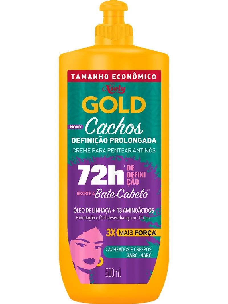Creme para Pentear Niely Gold Cachos Definição Prolongada 500ml