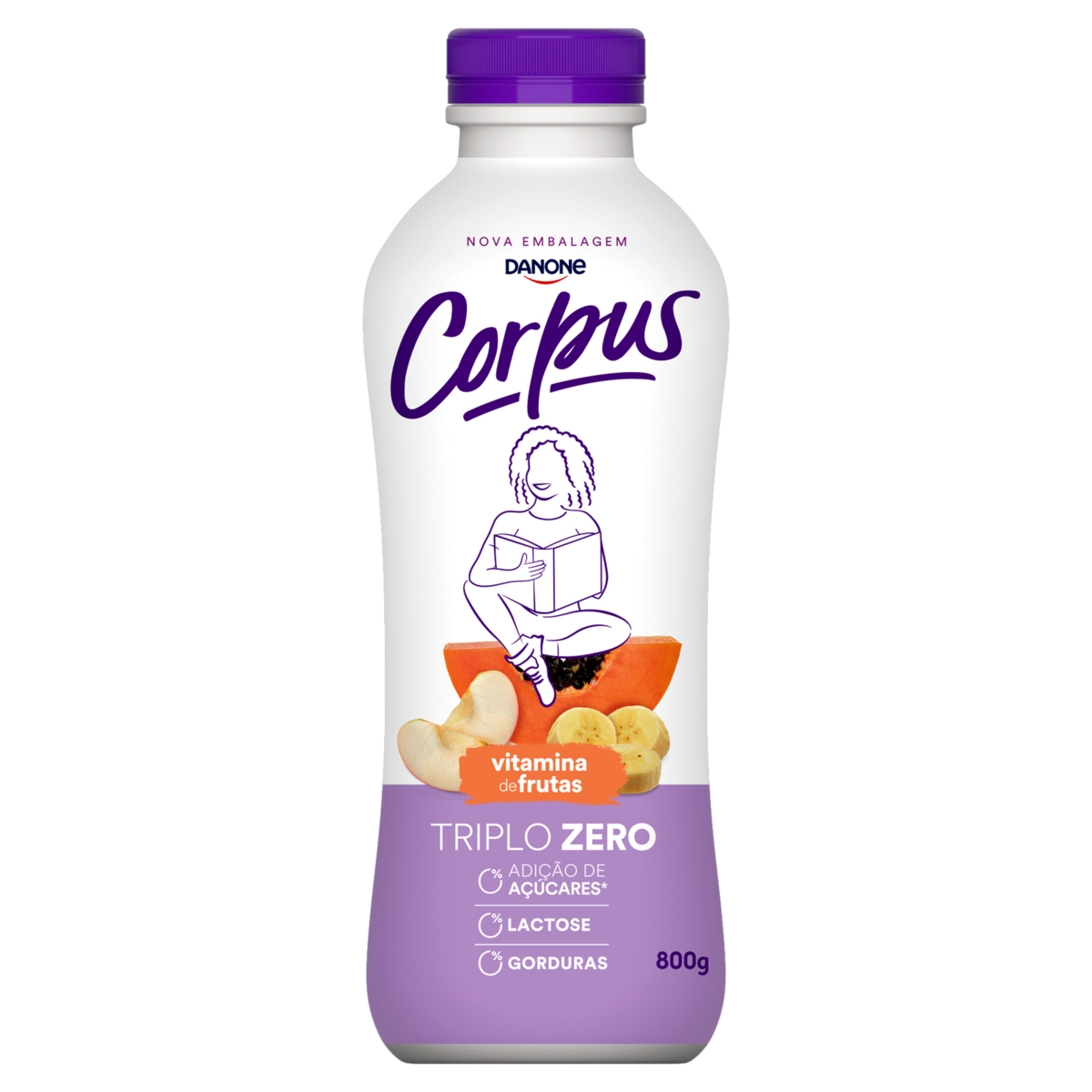 Iogurte Corpus Break Triplo Zero Vitamina de Frutas Danone 800g