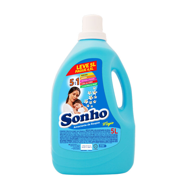 Amaciante Sonho Magic Azul Pague4,5L Leve5L