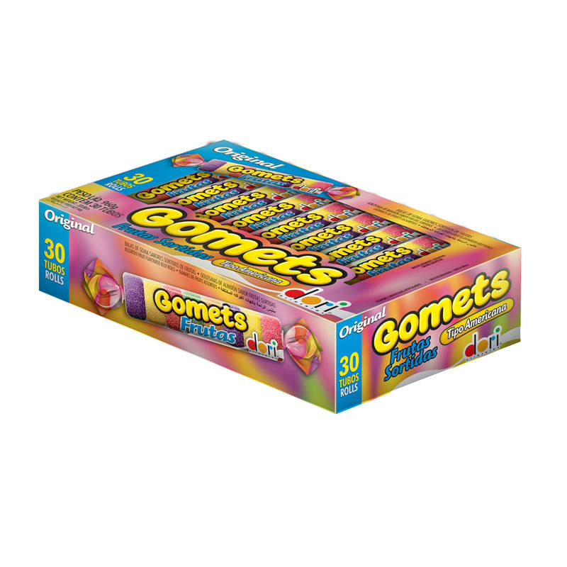 Gomets Tubo Dori Frutas Sortidas 30X32un