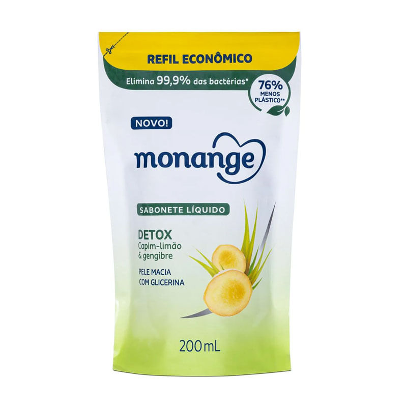 Sabonete Líquido Monange Detox Refil 200ml