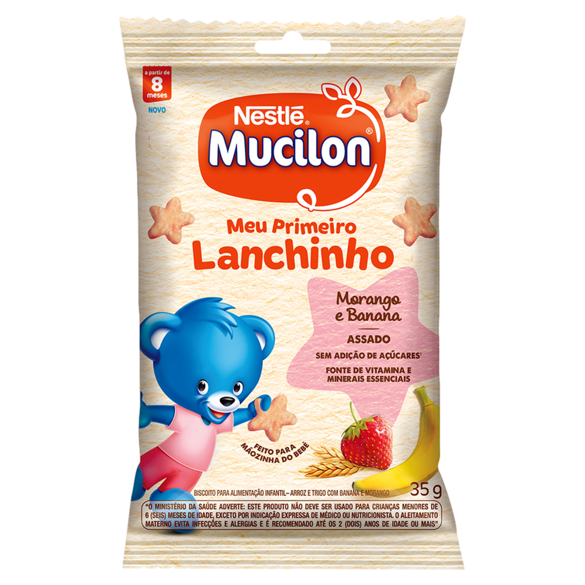Snack Mucilon Morango e Banana 35g