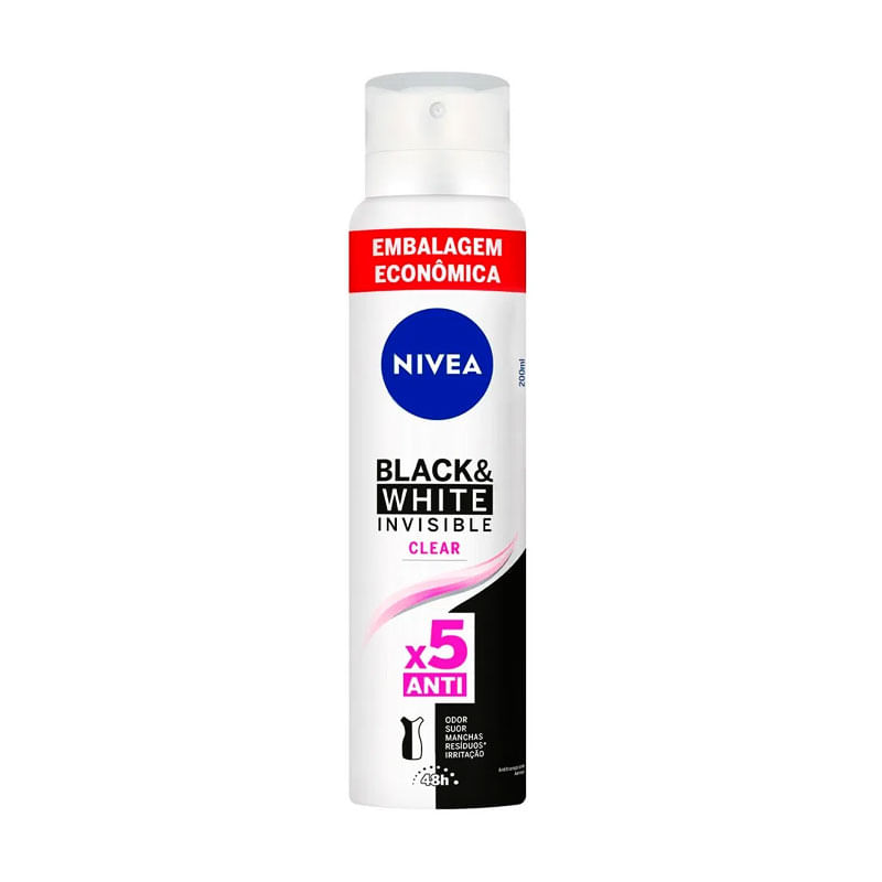 Desodorante Aerosol Nivea Invisible Black&White 200ml 