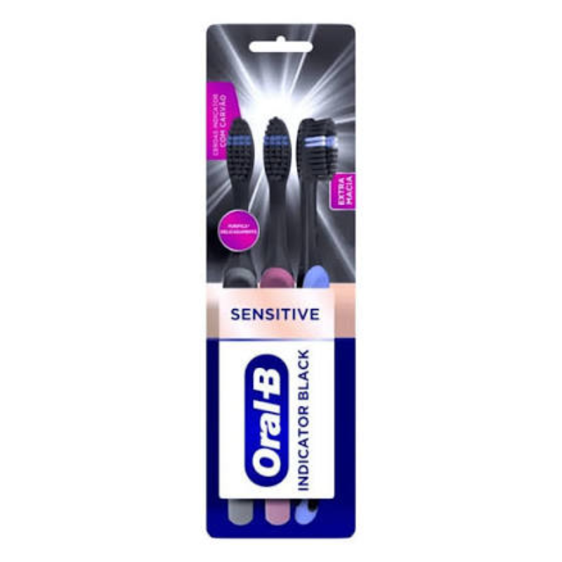 Escova Dental Oral-B Indicator Black Sensitive 35 Extra Macia 3Un