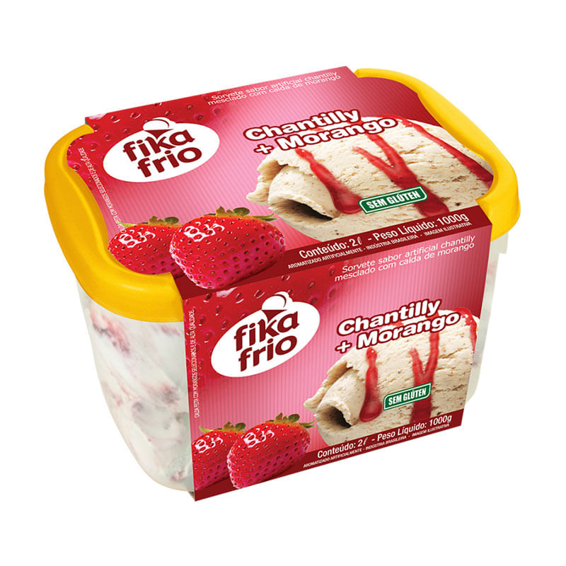 Sorvete Fika Frio 2L Chantilly com Morango