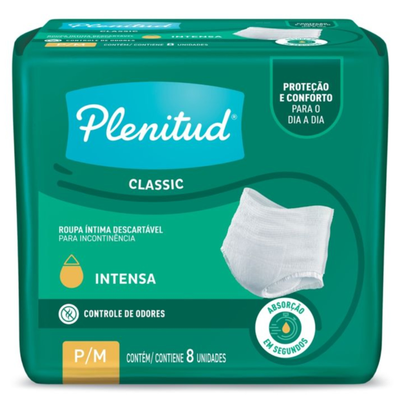 Fralda Geriátrica Plenitud Classic P/M 8 Unid.