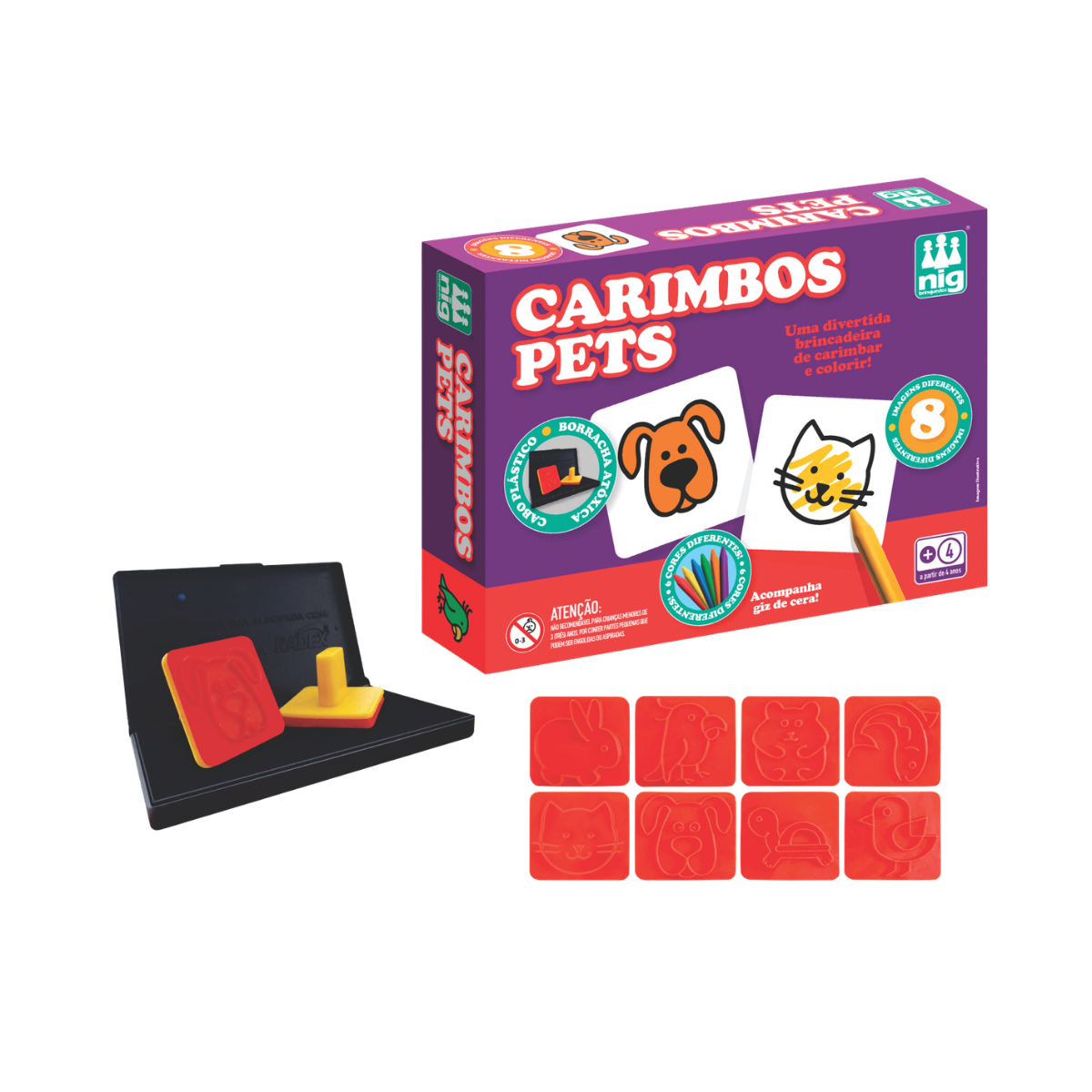Carimbos Pets 8 peças - Nig Brinquedos
