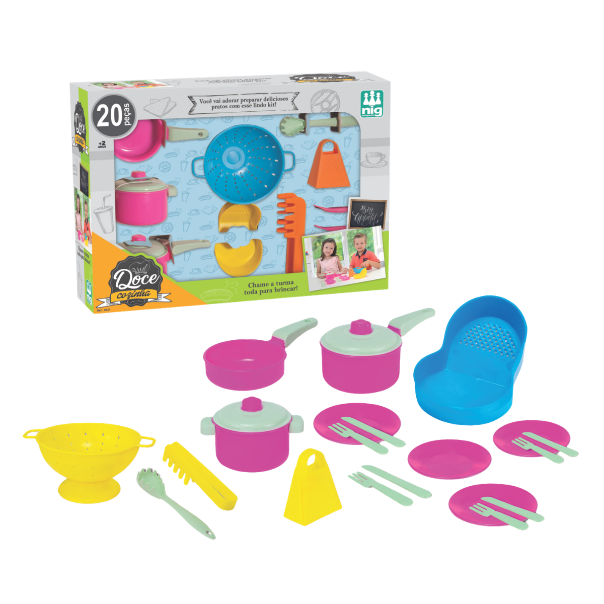 Kit de Panelinhas Doce Cozinha, Nig Brinquedos
