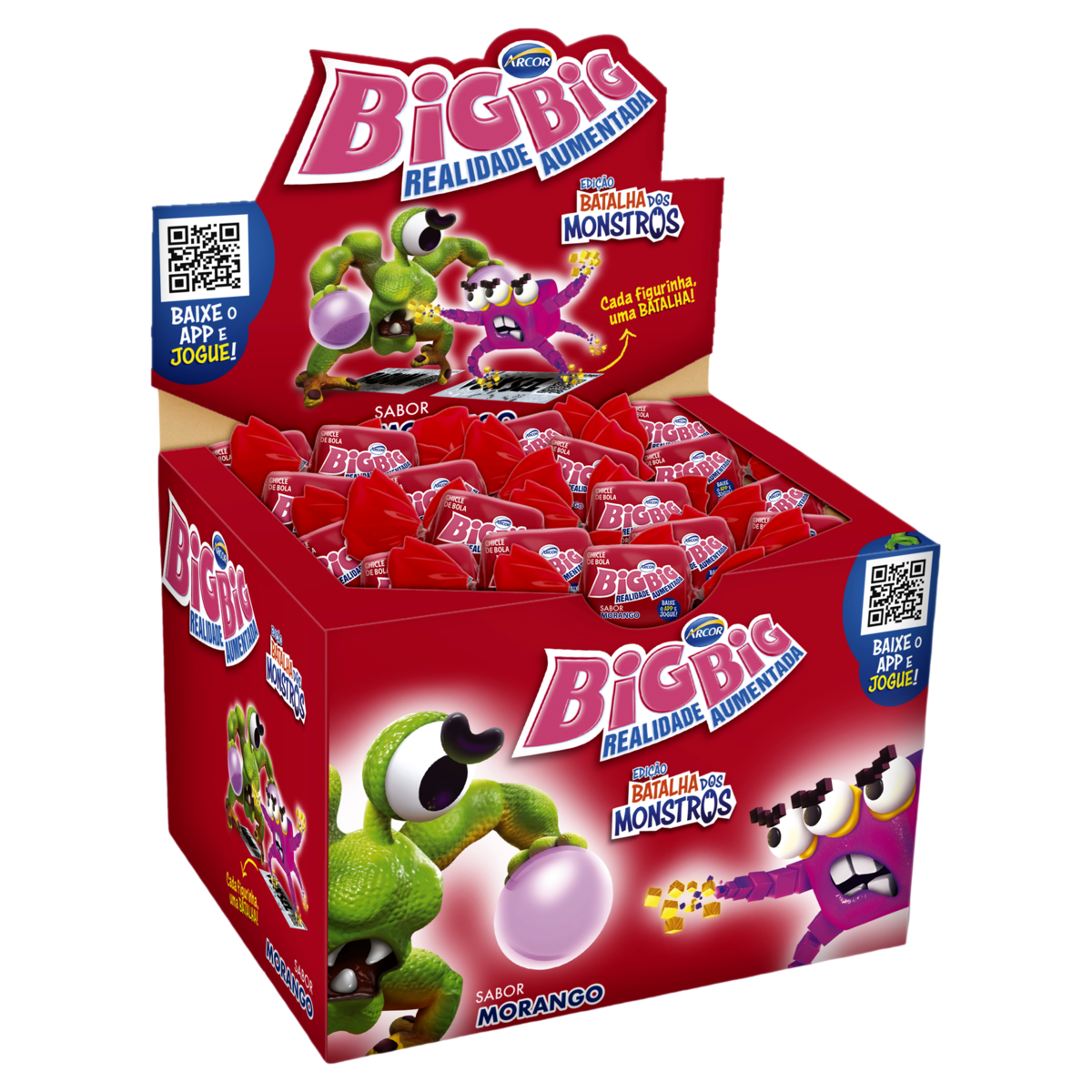 CHICLE ARCOR BIGBIG 315G MORANGO 