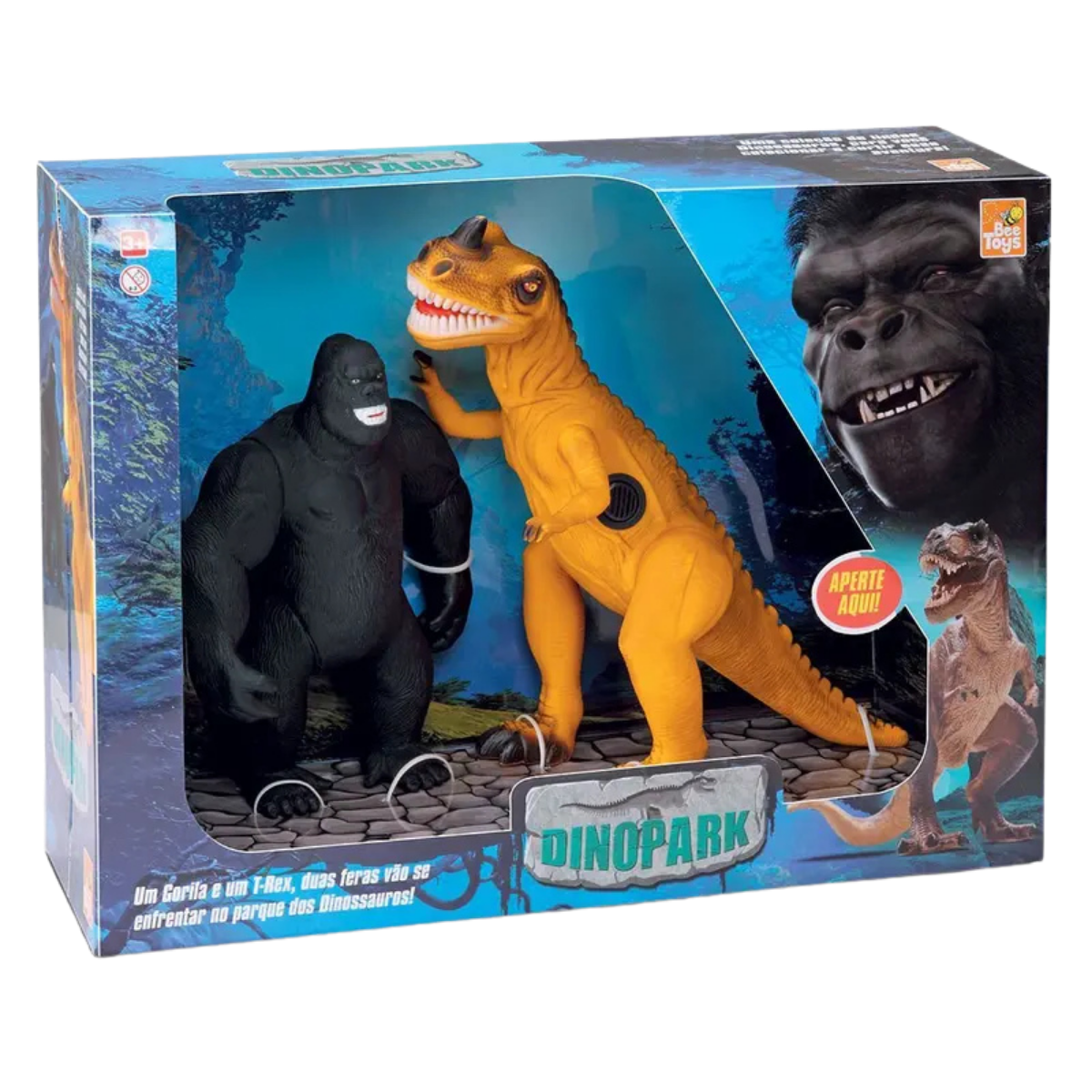 Dinopark Dinossauro Rex Vs Kong Com Som - Bee Toys