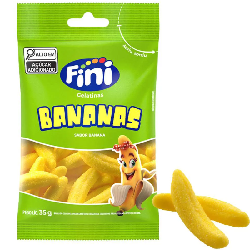 Bala Gelatina Fini 15g Bananas