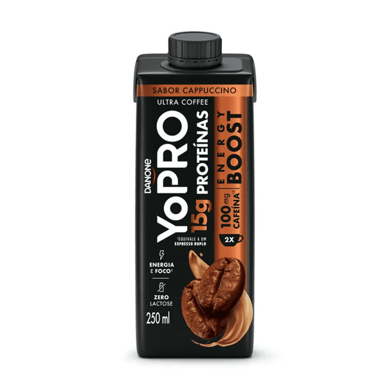 Yopro Cappuccino Zero Lactose Energy Boost 250ml