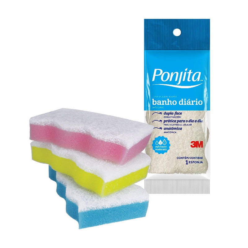 Esponja de Banho 3M Ponjita Cores Sortidas 