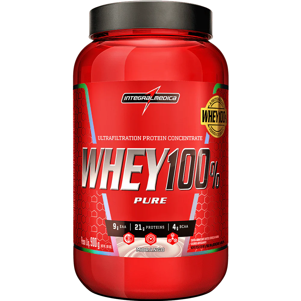 Whey 100% Integral Medica Morango 900g