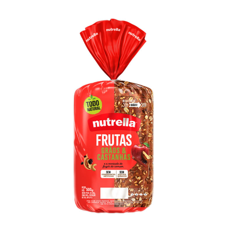Pão Nutrella Frutas Grãos e Castanha 350g