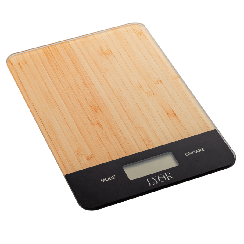Balança de Cozinha Digital Lyor de Vidro Com  Estampa Bambu 5kg