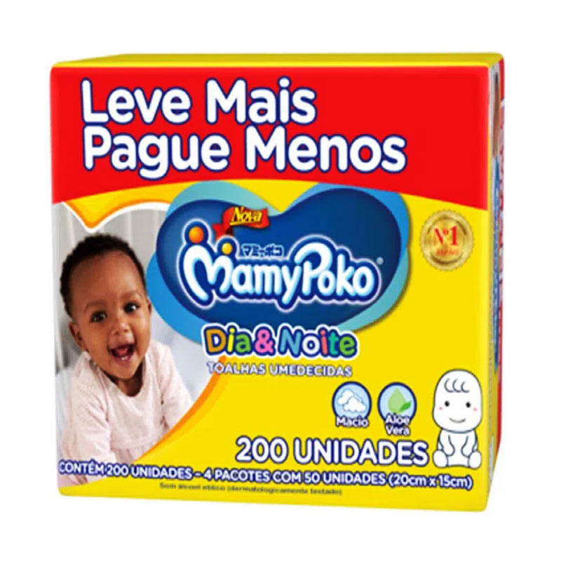 Toalha Umedecida Mamypoko Dia&Noite Leve+Pague-