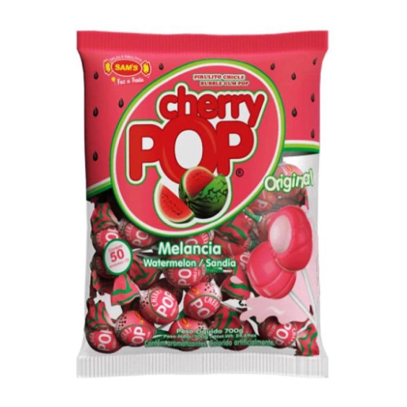Pirulito Cherry Pop Sams Melancia 50un
