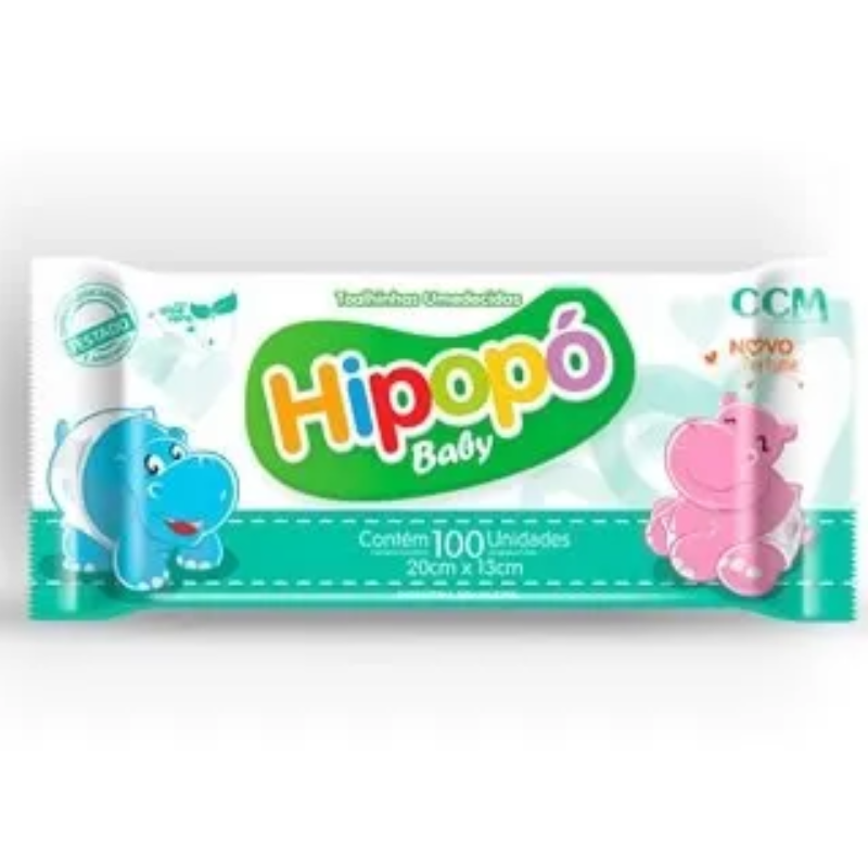 Toalha Umedecida Hipopó Baby 100 unid.