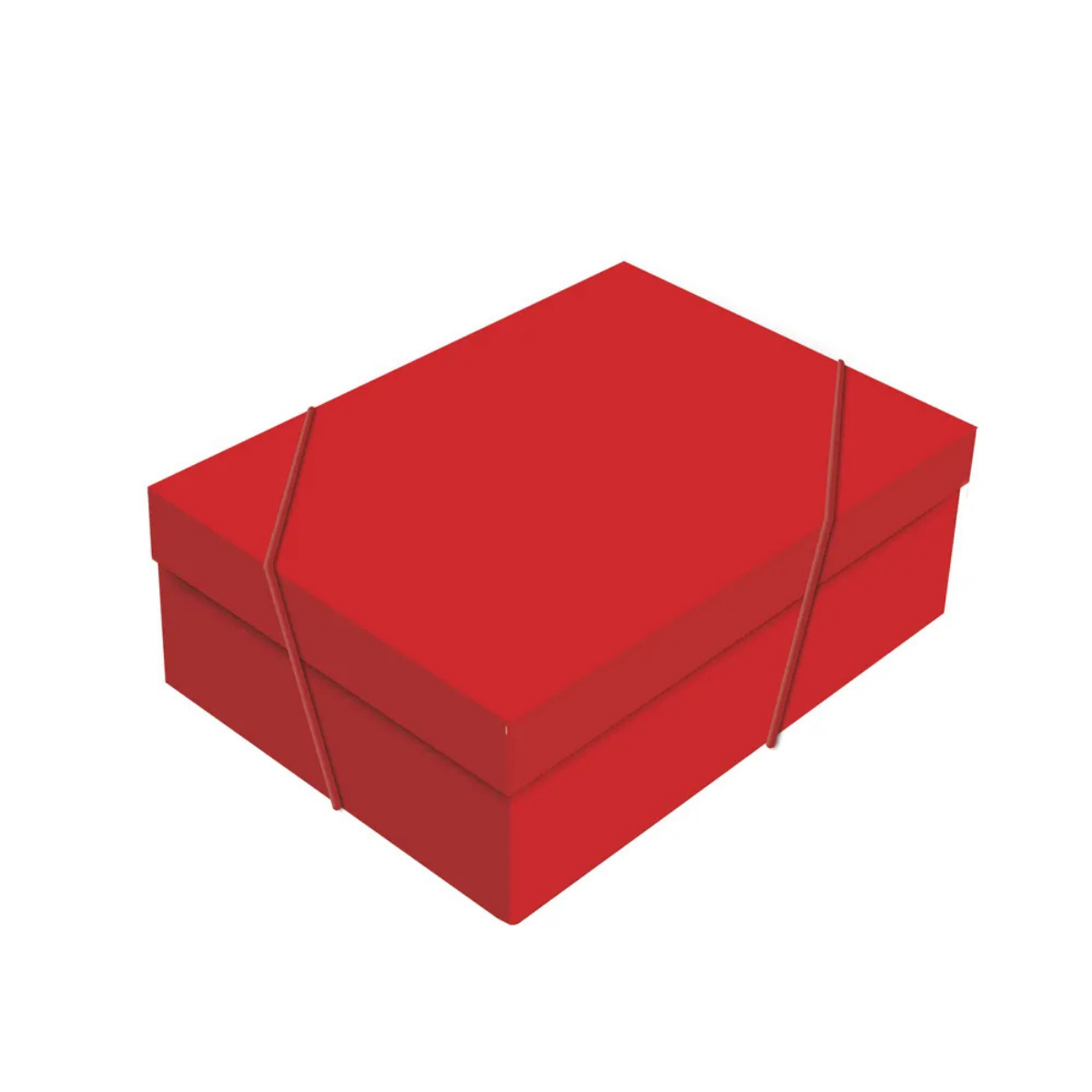 Caixa Retangular Com Tampa M Charming Red - 35x25x11cm