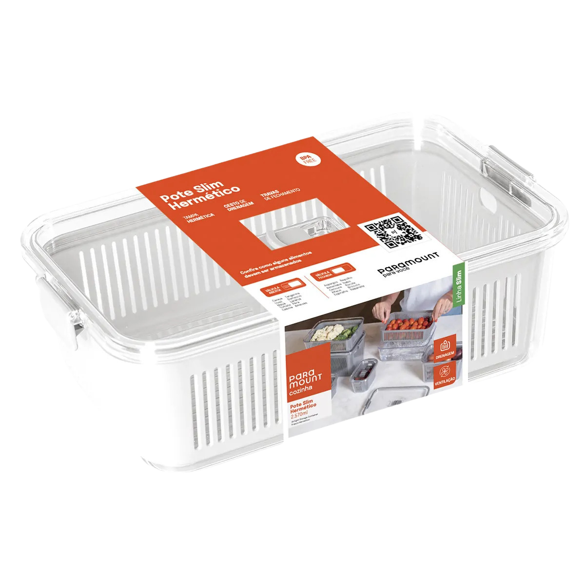 Pote Slim Multiuso Branco - 2570ml