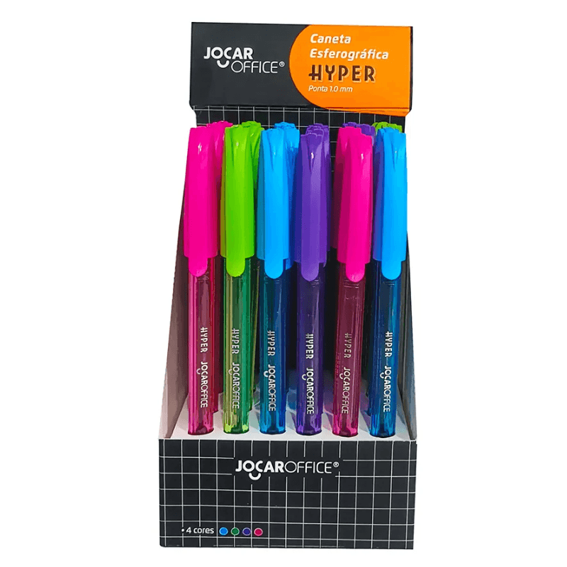 Caneta Esferográfica Hyper 1.0m Colorida  Sortida Jocar 1un