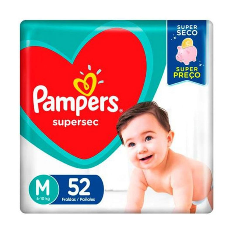 Fralda Descartável Supersec Hiper Pampers M 52un