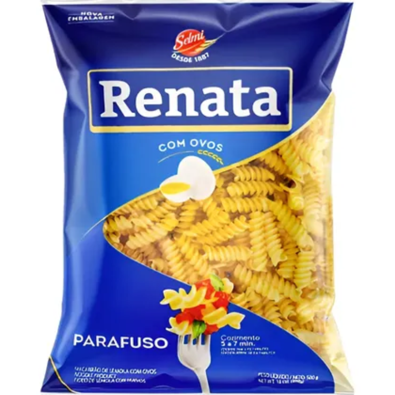 Macarrão Com Ovos Parafuso Renata 500g