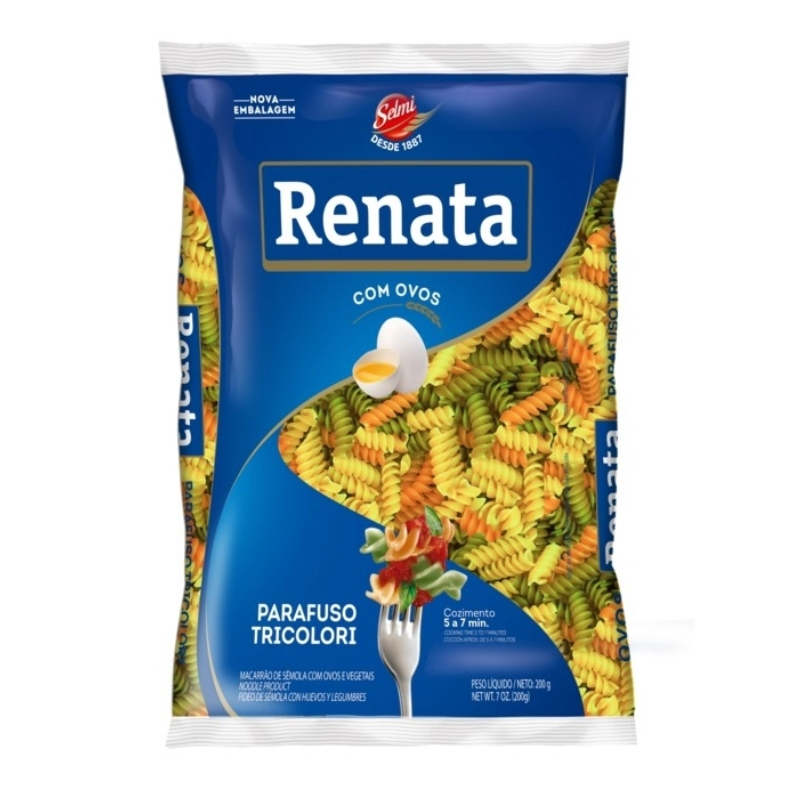 Macarrão Renata  Parafuso Tricolori Com Ovos 500g