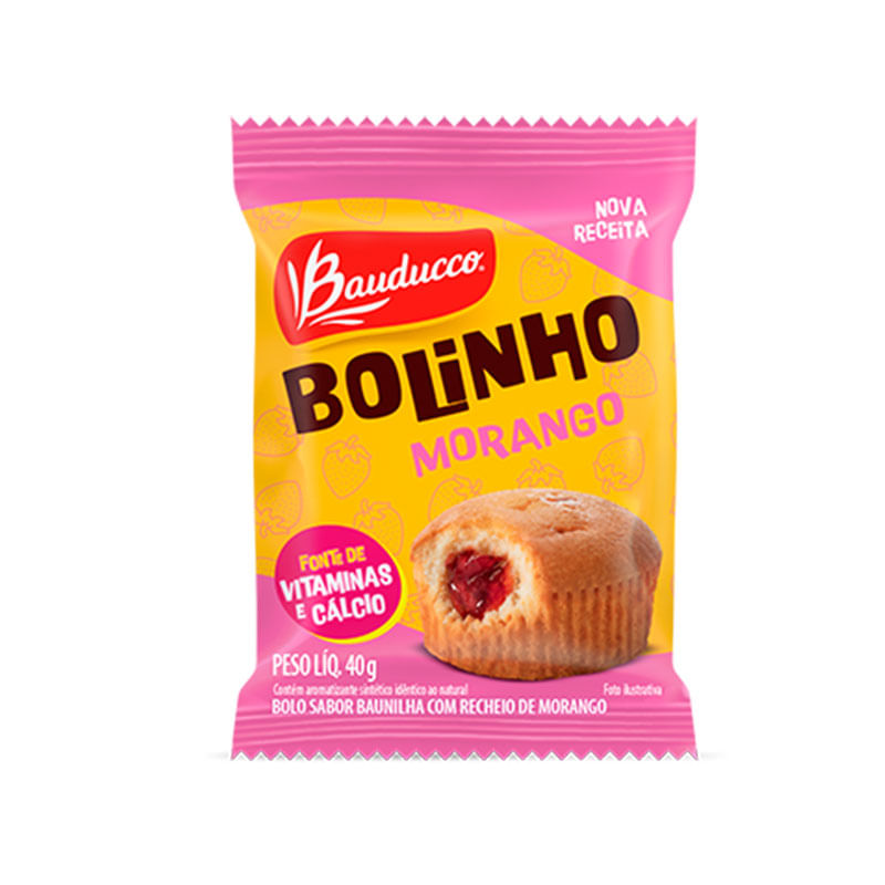 Bolinho Bauducco 40g Baunilha Morango