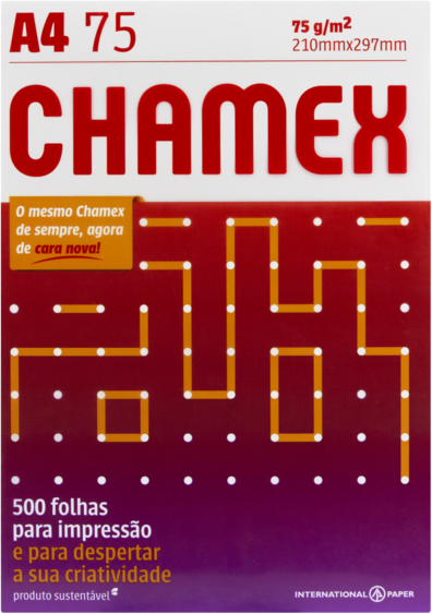 Papel Oficio A4 Branco Chamex 75g 500 Folhas