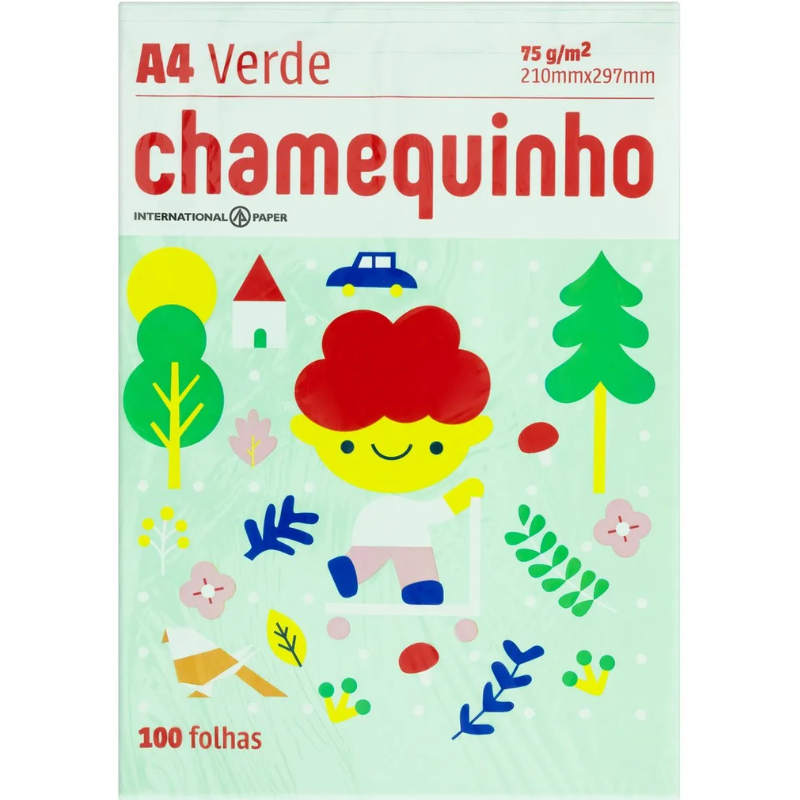 Papel Oficio A4 Chamequinho Verde 100 Folhas