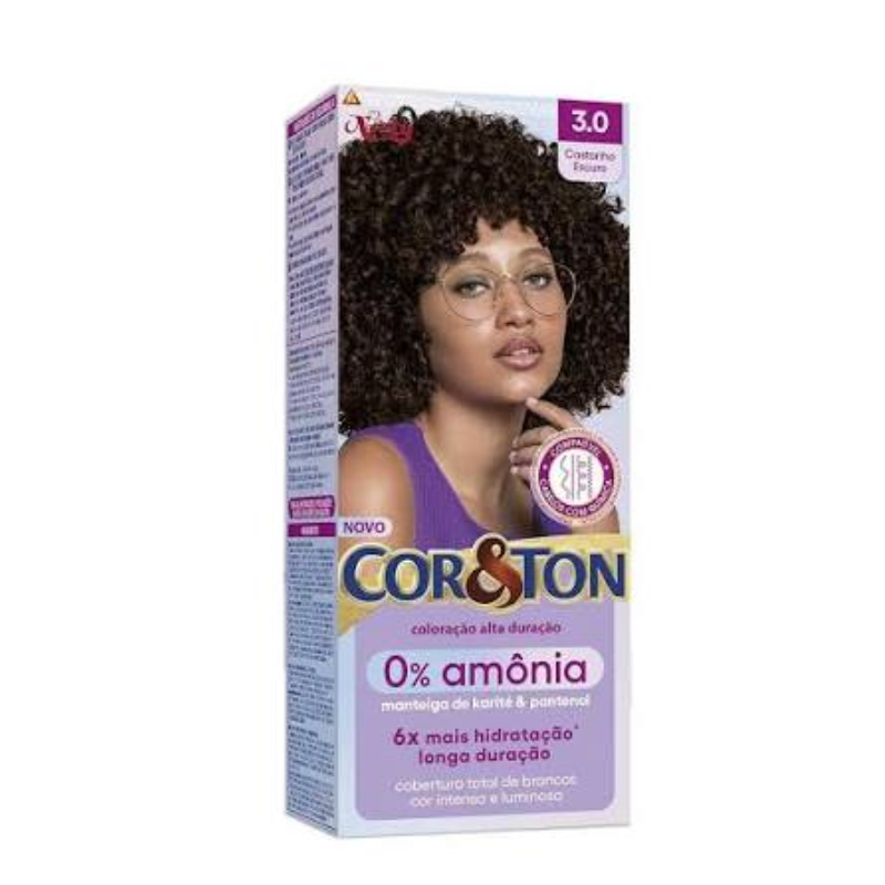 Tintura Niely Cor & Ton Sem Amônia 3.0 Castanho Escuro