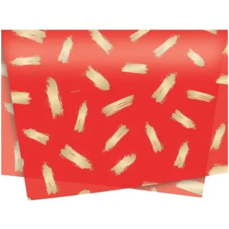 PAPEL SEDA LOUVRE VERMELHO C OURO 49X69CM