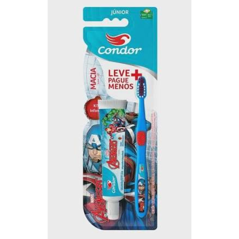 Condor Kit Escova Dental + Gel Dental Junior Avengers