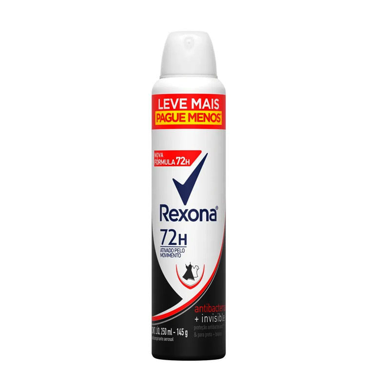 Desodorante Aerosol  Rexona Antibacterial  Invisible  250ml